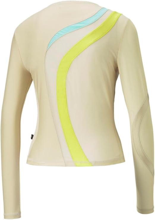 Puma Ladies Top Uptown B.T.W Graphics L/S Beige-Yellow